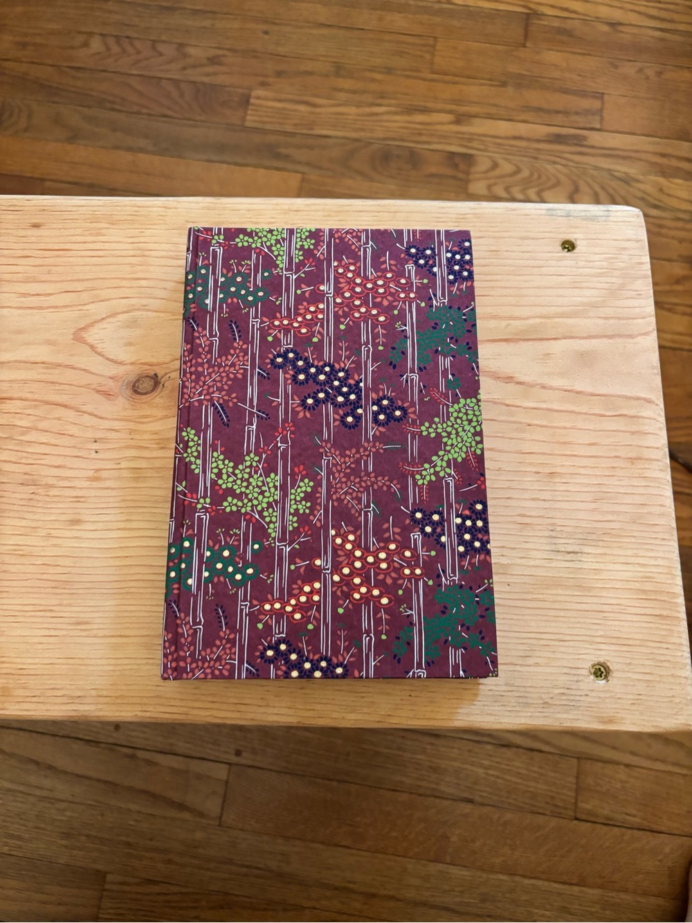 Floral Pattern Hardcover Journal — Burgundy, Green, Navy-NEW